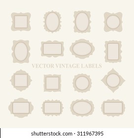Vector Pastel vintage Frame Set. Retro border