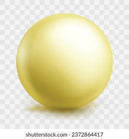 Vector pastel yellow ball realistic glossy 3d sphere ball isolated geometric figure of round sphere on white.