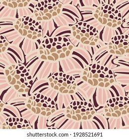 Vector pastel yellow pink daisies seamless pattern