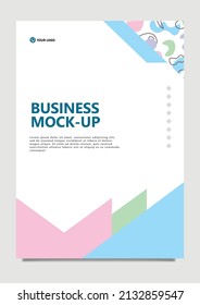 Vector pastel-colored business mockup template with curvy shapes element. Suitable for company profile cover, annual report cover, poster and company promotion media.