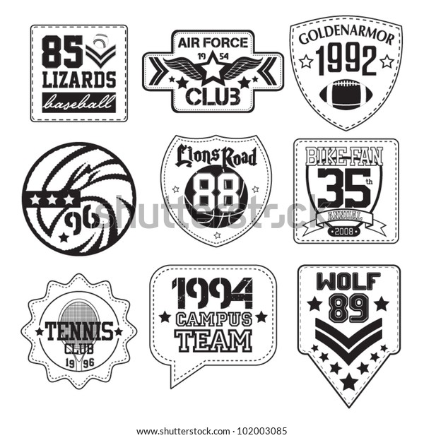 Vector Patch Black White Stock Vector (Royalty Free) 102003085