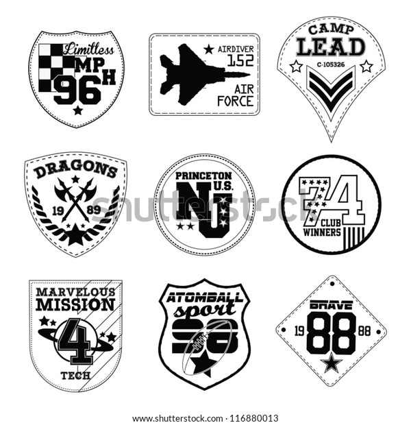 Vector Patch Black White Stock Vector (Royalty Free) 116880013