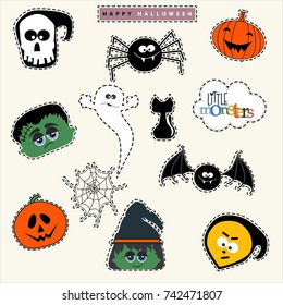 Vector patch set - 80s-90s style design. Isolated illustrations - great for stickers, embroidery, badges.