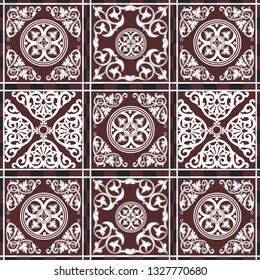 Vector patchwork background from ornaments, geometric patterns. Moroccan texture.
