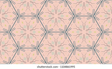 Vector patchwork quilt pattern. Hand drawn decorative collage background. Indian, Arabic, Turkish ornament for printing on fabric or paper. Abstract colorful seamless pattern in mosaic style