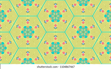 Vector patchwork quilt pattern. Hand drawn decorative collage background. Indian, Arabic, Turkish motifs for printing on fabric or paper. Abstract colorful seamless pattern in mosaic style