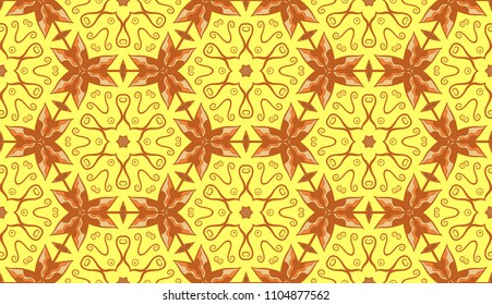 Vector patchwork quilt pattern. Hand drawn decorative collage background. Indian, Arabic, Turkish ornament for printing on fabric or paper. Abstract colorful seamless pattern in mosaic style