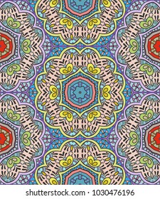 Vector patchwork quilt pattern. Vintage decorative elements. Hand drawn background. Indian, Arabic, Turkish motifs for printing on fabric or paper. Abstract colorful doodle pattern in mosaic style
