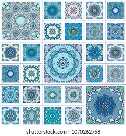 Vector patchwork quilt pattern. Vintage decorative elements. Hand drawn background. Collage mandala motifs with seamless texture for printing on fabric or paper. Abstract colorful doodle pattern