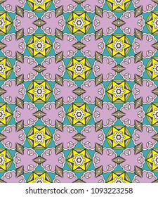 Vector patchwork quilt pattern. Vintage decorative elements. Hand drawn background. Indian, Arabic, Turkish motifs for printing on fabric or paper. Abstract colorful seamless pattern in mosaic style
