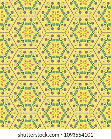 Vector patchwork quilt pattern. Vintage decorative elements. Hand drawn background. Indian, Arabic, Turkish motifs for printing on fabric or paper. Abstract colorful seamless pattern in mosaic style