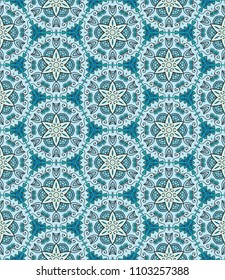 Vector patchwork quilt pattern. Vintage decorative elements. Hand drawn background. Indian, Arabic, Turkish motifs for printing on fabric or paper. Abstract colorful seamless pattern in mosaic style