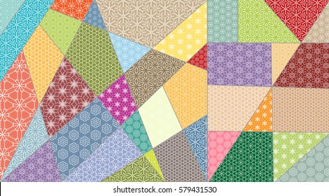 Vector patchwork quilt pattern. Vintage decorative elements. Hand drawn background. Indian, Arabic, Turkish motifs for printing on fabric or paper. Abstract colorful doodle pattern in mosaic style