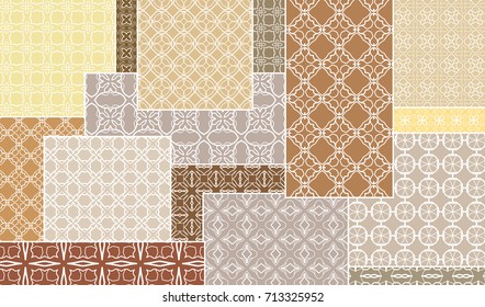 Vector patchwork quilt pattern. Vintage decorative elements. Hand drawn background. Indian, Arabic, Turkish motifs for printing on fabric or paper. Abstract colorful doodle pattern in mosaic style