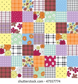 vector patchwork seamless pattern