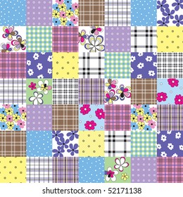 vector patchwork seamless pattern