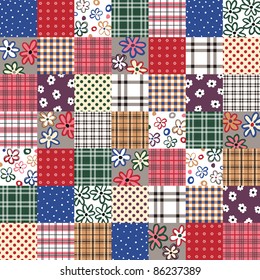 vector patchwork seamless pattern