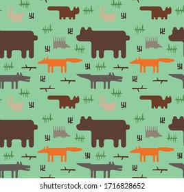 Vector patern wild forest animal