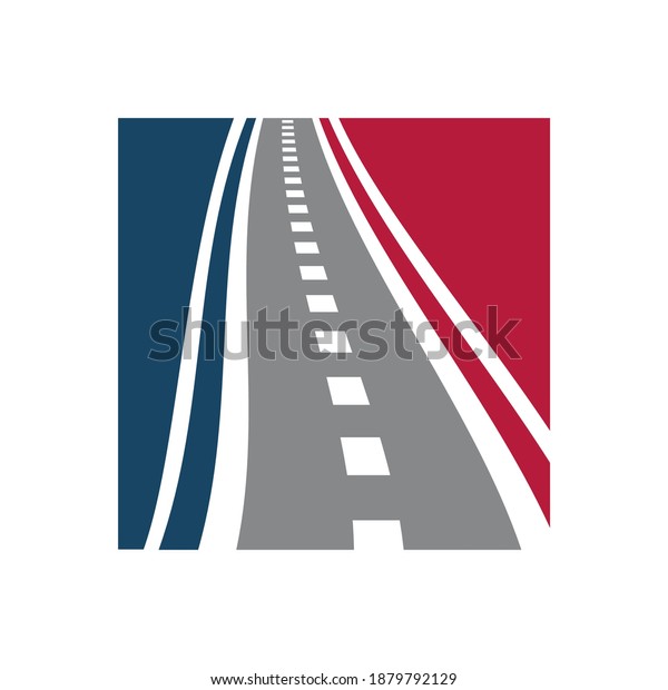 Vector pathway logo combination. Street and\
direction symbol.