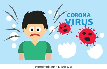 
Vector of  patients with Coronavirus (Covid-19) infected and fever.