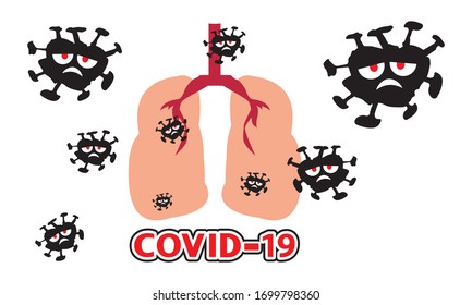 Vector of  patients  lung with Coronavirus (Covid-19) infected and pneumonia,Novel Coronavirus Pneumonia (NCP). 2019-nCoV disease.