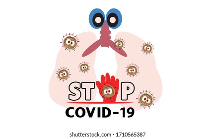 Vector de pacientes pulmón con coronavirus (Covid-19) infectado y neumonía, neumonía por el virus de Novel Coronavirus (NCP). Enfermedad de 2019-nCoV.