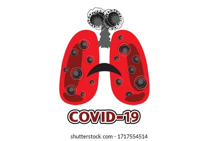 Vector de pacientes pulmón con coronavirus (Covid-19) infectado y neumonía, neumonía por el virus de Novel Coronavirus (NCP). Enfermedad de 2019-nCoV.