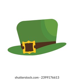 El sombrero verde del leprechaun del día de los vectores patrick.