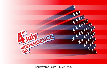 Vector patriotic banner for Independence Day. Abstract American flag background.