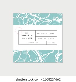 Vector patten for cosmetics with label template design. Patterns or wrapping paper for package and beauty salons. Marble texture