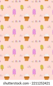 patter vector con helado. ilustración de verano con un patrón colorido