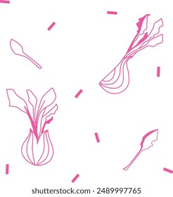 Vector patter pink pak choi 