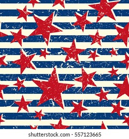 Vector Pattern 60s. Seamless Background Inspired Flag Of Cuba.
