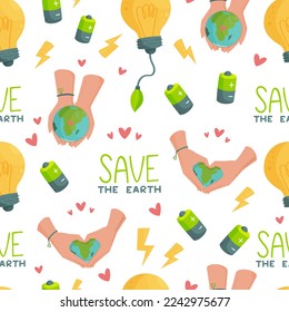 Vector pattern about preserving the Earth.
