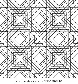 Vector pattern abstract background with black and white ornament. Hand draw illustration, coloring book. Can be used for wallpaper, pattern fills, web page background,surface textures etc