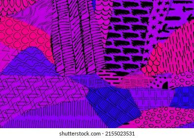 Vector pattern. Abstract background with brush strokes. Monochrome hand drawn texture. Modern graphic design.Hand drawn striped.	