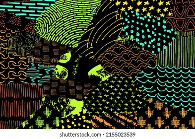 Vector pattern. Abstract background with brush strokes. Monochrome hand drawn texture. Modern graphic design.Hand drawn striped.	
