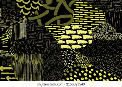 Vector pattern. Abstract background with brush strokes. Monochrome hand drawn texture. Modern graphic design.Hand drawn striped.	