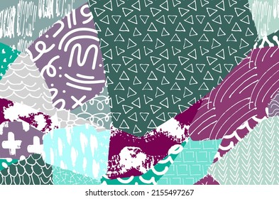 Vector pattern. Abstract background with brush strokes. Monochrome hand-drawn texture. Modern graphic design.Hand-drawn striped.	
