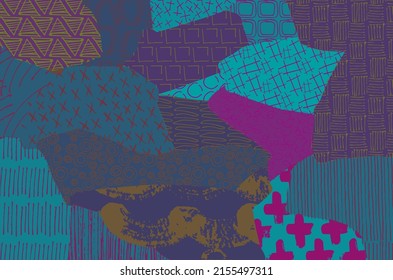 Vector pattern. Abstract background with brush strokes. Monochrome hand-drawn texture. Modern graphic design.Hand-drawn striped.	
