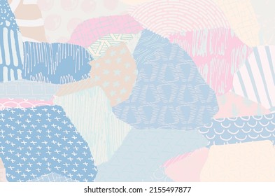 Vector pattern. Abstract background with brush strokes. Monochrome hand-drawn texture. Modern graphic design.Hand-drawn striped.	
