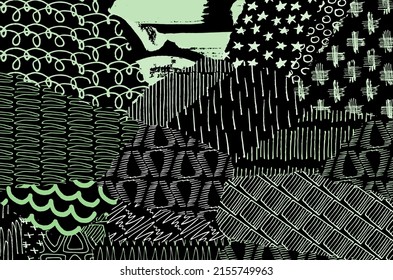 Vector pattern. Abstract background with brush strokes. Monochrome hand drawn texture. Modern graphic design.Hand drawn striped.	
