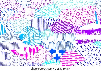 Vector pattern. Abstract background with brush strokes. Monochrome hand drawn texture. Modern graphic design.Hand drawn striped.	
