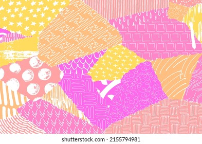 Vector pattern. Abstract background with brush strokes. Monochrome hand drawn texture. Modern graphic design.Hand drawn striped.	
