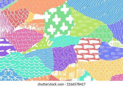 Vector pattern. Abstract background with brush strokes. Monochrome hand-drawn texture. Modern graphic design.Hand-drawn striped.	
