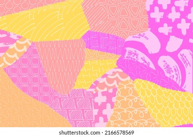 Vector pattern. Abstract background with brush strokes. Monochrome hand-drawn texture. Modern graphic design.Hand-drawn striped.	
