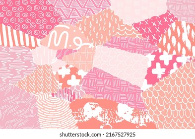 Vector pattern. Abstract background with brush strokes. Monochrome hand-drawn texture. Modern graphic design.Hand-drawn striped.	
