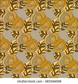 Vector pattern abstract background with colorful ornament. Hand draw illustration.