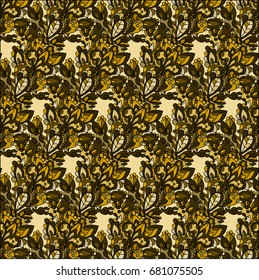 Vector pattern abstract background with colorful ornament. Hand draw illustration.
