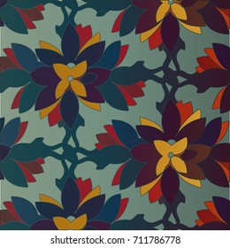 Vector pattern abstract background with colorful ornament. Hand draw illustration.